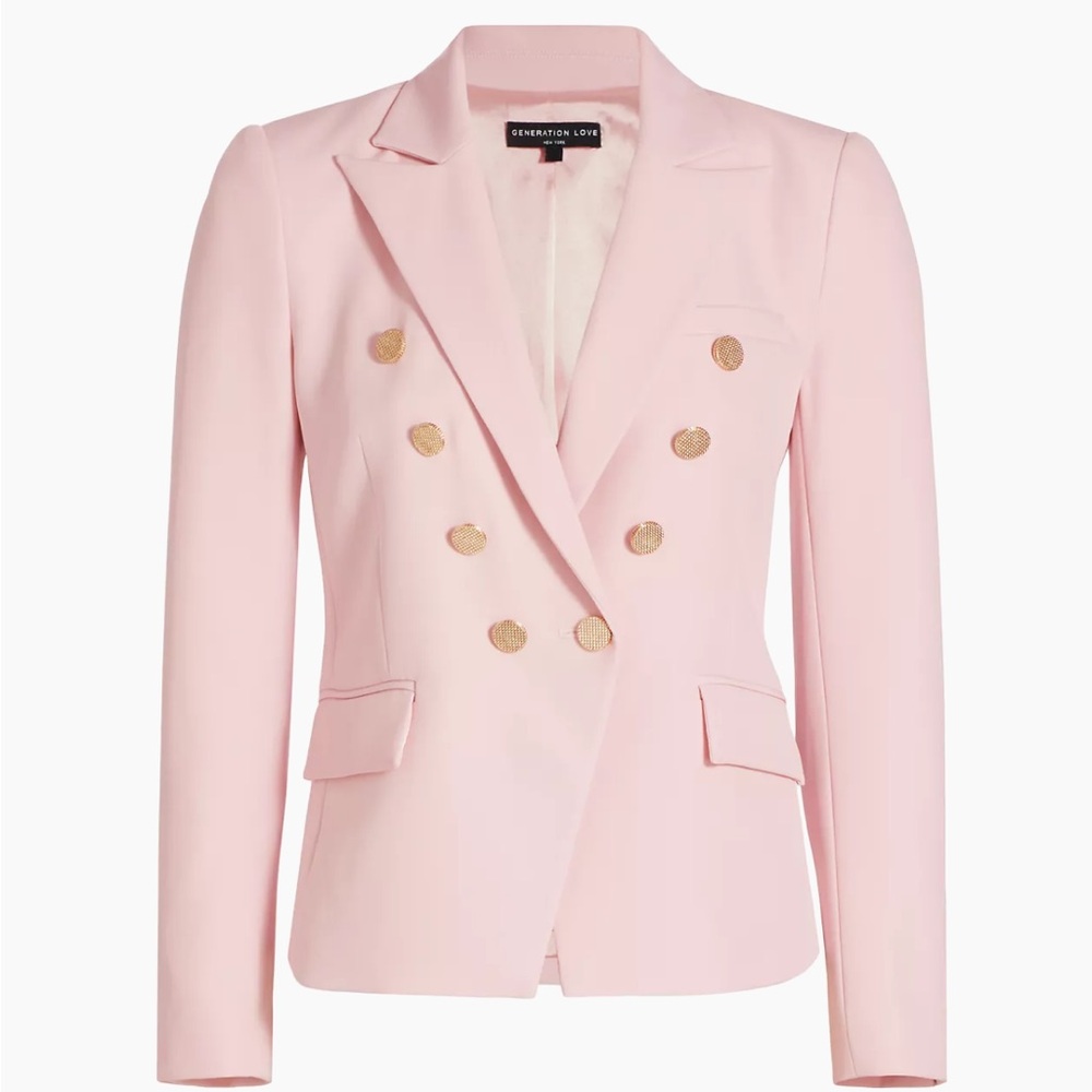 NWT- Generation Love Amelia Double Breasted Stretch Crepe Blazer Ballet Slipper